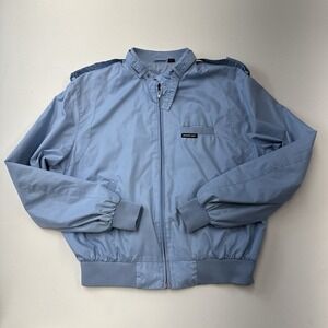 Vintage Members Only Bomber Racer Jacket Blue Men's 44 Casual Full Zip